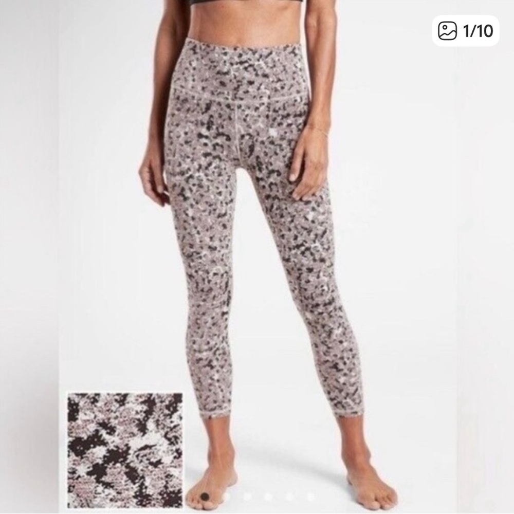 Athleta Elation Tight XS Textured Leggings High Rise Decadent Chocolate 7/8 Crop